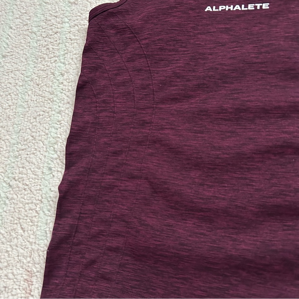 Alphalete Racerback Athletic Tank Top Fitted Marled Burgundy Size‎ Small - Picture 5 of 9